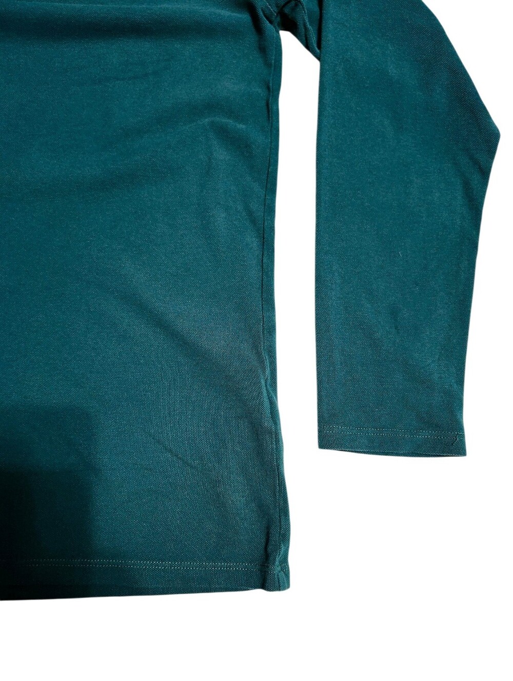 Guess Dark Green Long-Sleeve Polo Shirt with Contrast Trim size M - Picture 9 of 10
